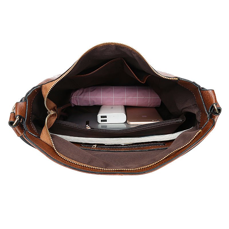 Hobos Zipper Bucket Bags With Adjustable Shoulder - strap Handbags Temperament High Capacity Messenger Shoulder Bag For Women - Day Trip So Cal