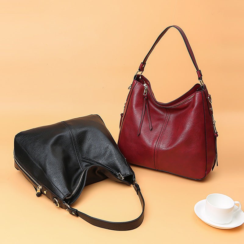 Hobos Zipper Bucket Bags With Adjustable Shoulder - strap Handbags Temperament High Capacity Messenger Shoulder Bag For Women - Day Trip So Cal