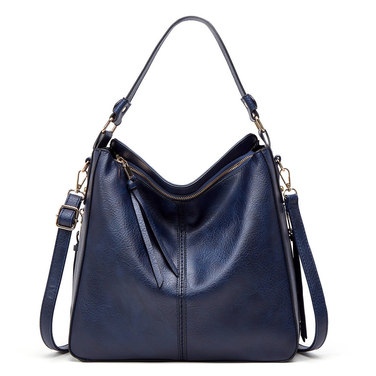 Hobos Zipper Bucket Bags With Adjustable Shoulder - strap Handbags Temperament High Capacity Messenger Shoulder Bag For Women - Day Trip So Cal