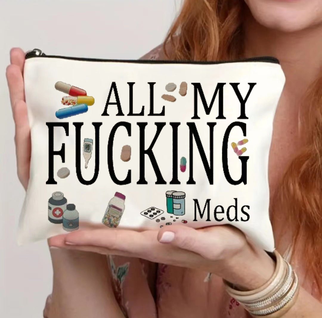 Canvas Zipper Polyester Cosmetics Bag - Day Trip So Cal