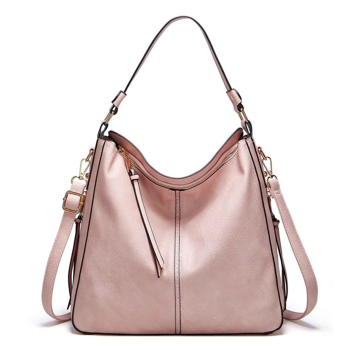 Hobos Zipper Bucket Bags With Adjustable Shoulder - strap Handbags Temperament High Capacity Messenger Shoulder Bag For Women - Day Trip So Cal