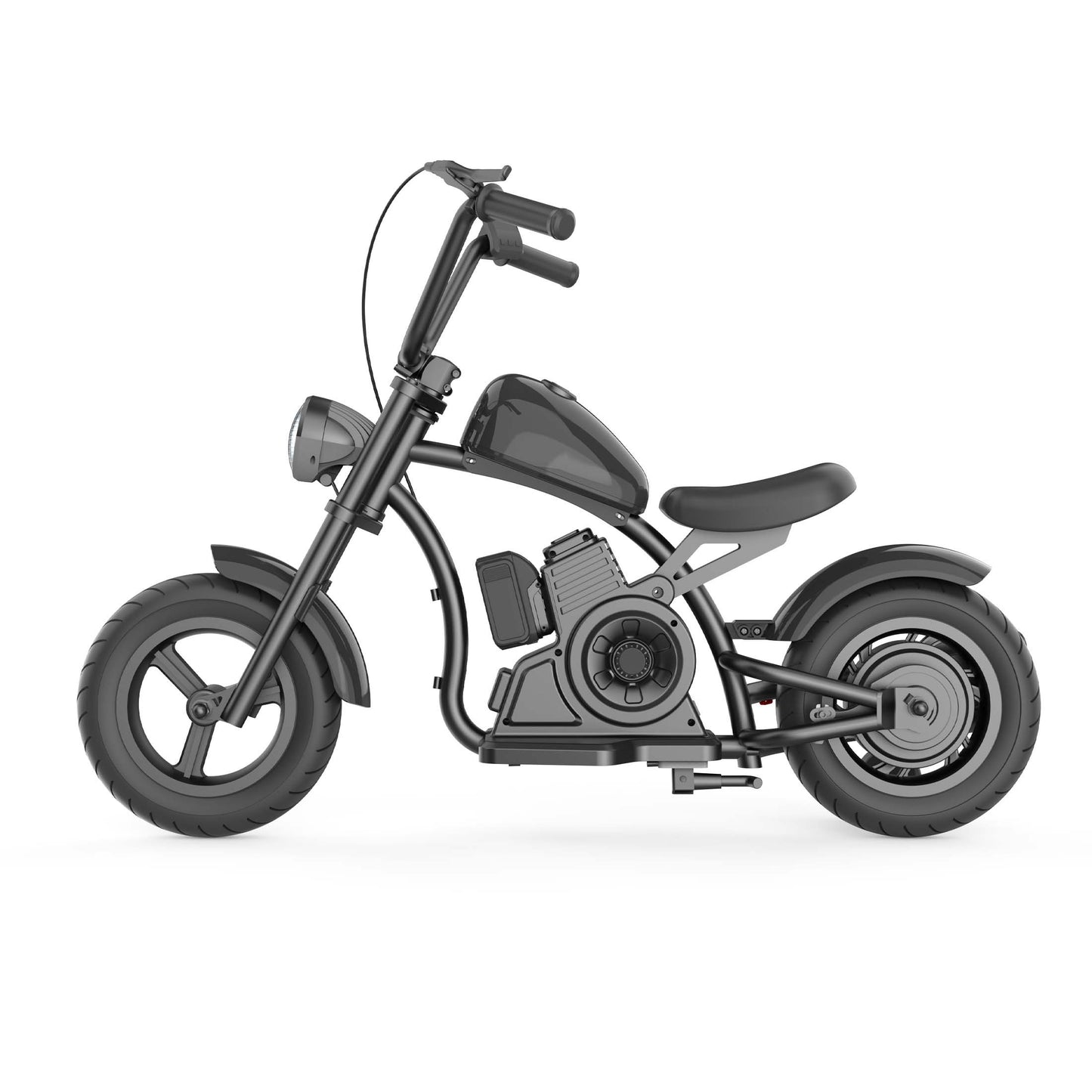 Youmota Electric Bike, 10mph & 150lb Max, 24V Ride On Toy For Kids With LED Lights, Motorcycle Sound, Drum Brake, Handbrake, Twist - Grip Throttle, 12inch Air - filled Tires - Black - Day Trip So Cal