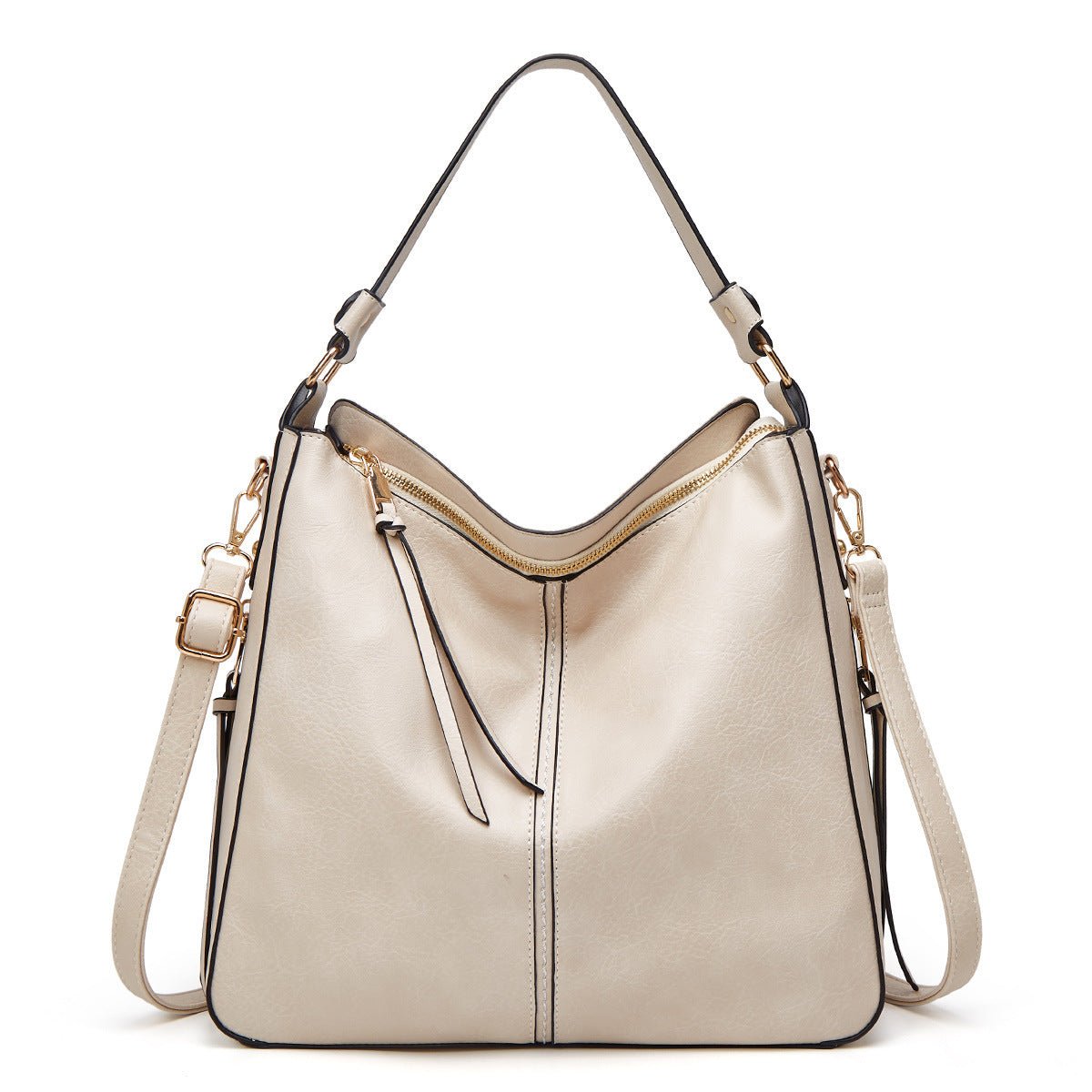 Hobos Zipper Bucket Bags With Adjustable Shoulder - strap Handbags Temperament High Capacity Messenger Shoulder Bag For Women - Day Trip So Cal