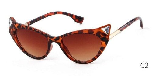 Fashion cat eye sunglasses women brand luxury designer vintage Leopard - Day Trip So Cal
