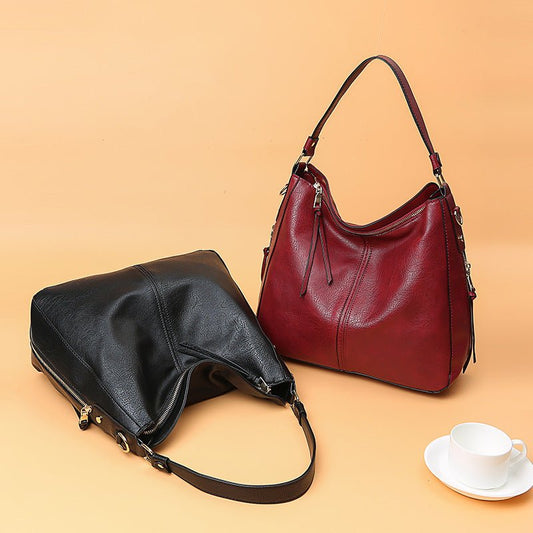 Hobos Zipper Bucket Bags With Adjustable Shoulder - strap Handbags Temperament High Capacity Messenger Shoulder Bag For Women - Day Trip So Cal