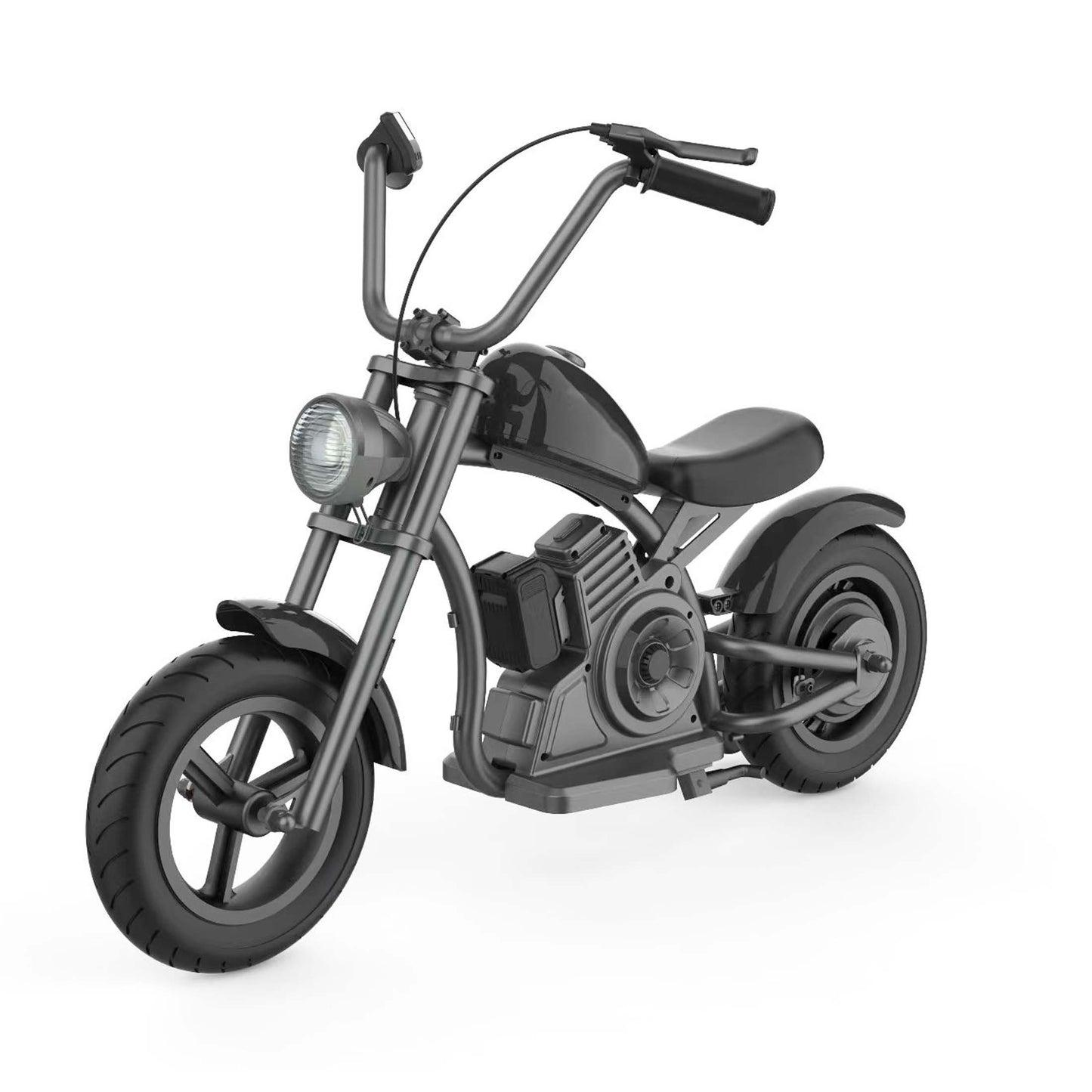 Youmota Electric Bike, 10mph & 150lb Max, 24V Ride On Toy For Kids With LED Lights, Motorcycle Sound, Drum Brake, Handbrake, Twist - Grip Throttle, 12inch Air - filled Tires - Black - Day Trip So Cal