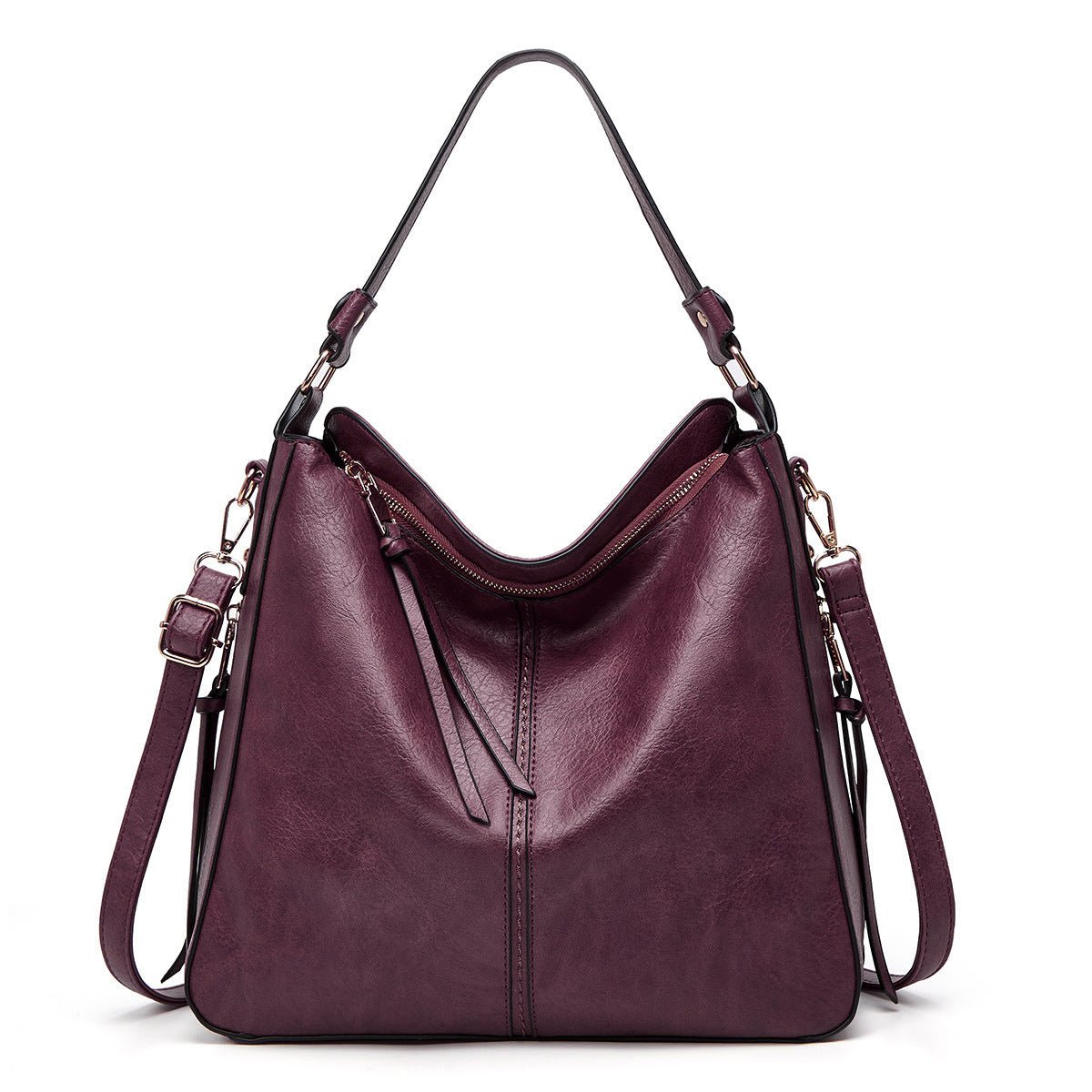 Hobos Zipper Bucket Bags With Adjustable Shoulder - strap Handbags Temperament High Capacity Messenger Shoulder Bag For Women - Day Trip So Cal