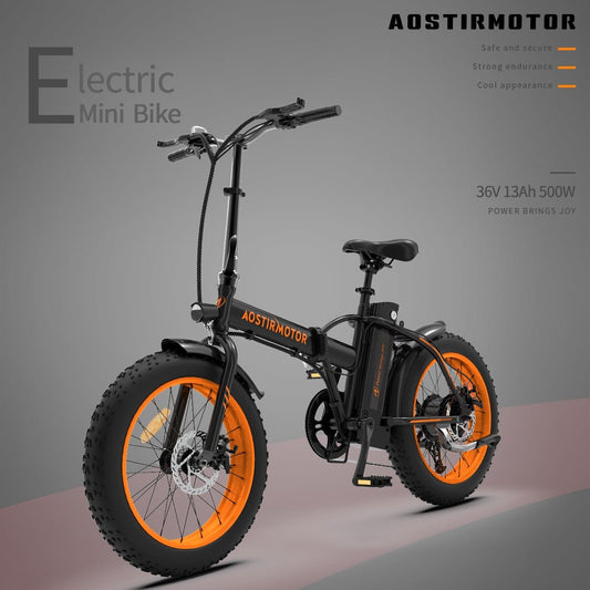 36V 500W Foldable Fat Tire E - Bike 20x4.0 Inch Commuter Bike ,13AH Lithium Battery, FR Disc Brake & 866 LCD Display - Day Trip So Cal