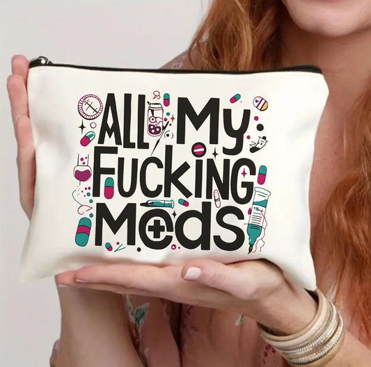 Canvas Zipper Polyester Cosmetics Bag - Day Trip So Cal