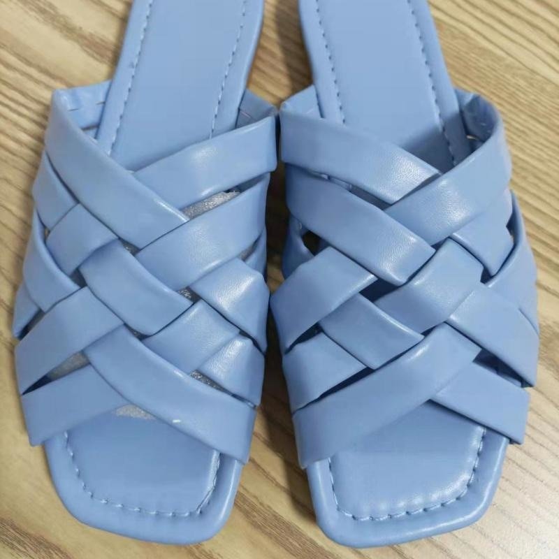 Summer Casual Outdoor Leather Flat Women Slippers Blue/Pink/Beige - Day Trip So Cal