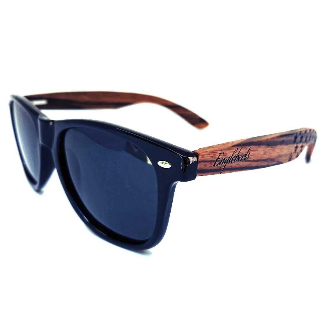 Zebrawood Sunglasses, Stars and Bars With Wooden Case, Polarized, - Day Trip So Cal