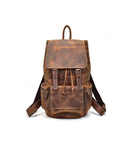Buffalo Leather Backpack Handmade Unisex Backpack Travel Outdoor Bag - Day Trip So Cal