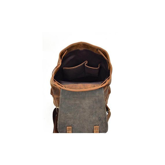 Buffalo Leather Backpack Handmade Unisex Backpack Travel Outdoor Bag - Day Trip So Cal