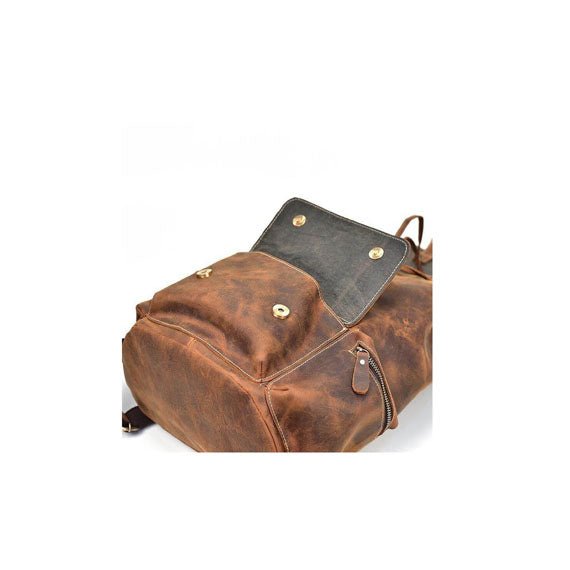 Buffalo Leather Backpack Handmade Unisex Backpack Travel Outdoor Bag - Day Trip So Cal