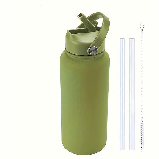 40 Oz Stainless Steel Sports Water Bottle With Straw Insulation, With 3 Lids ,straw Lid, Water Cup Lid,Please Note That This Product Is Shipped By Yourself For The Average Shipping Cost - Day Trip So Cal